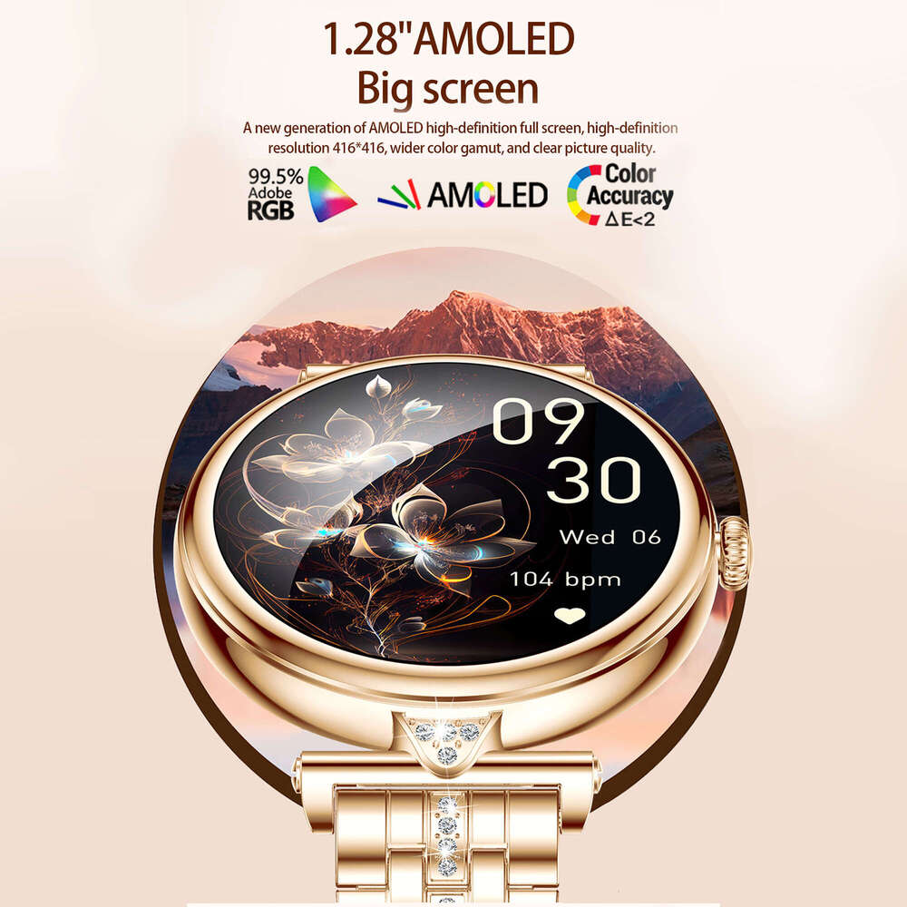 2024 Smart For Women Touch Screen Smartwatch Fitness Tracker with Call/Messaging, Music, Camera, Weather, Alarm, Sleep Monitoring - 1.28-inch Display,