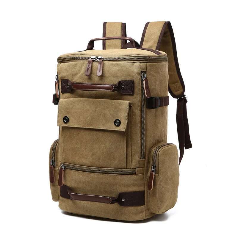 New Korean Style Men Travel Men's Portable Layered Multi-Work Canvas Shoulder Bag Commuter Backpack