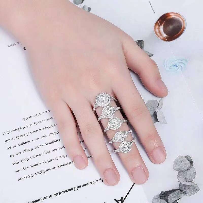 U.S. Moissanite Diamond Wedding Ring for Women Double Bag D Color VVS Platinum Band-Factory Wholesale