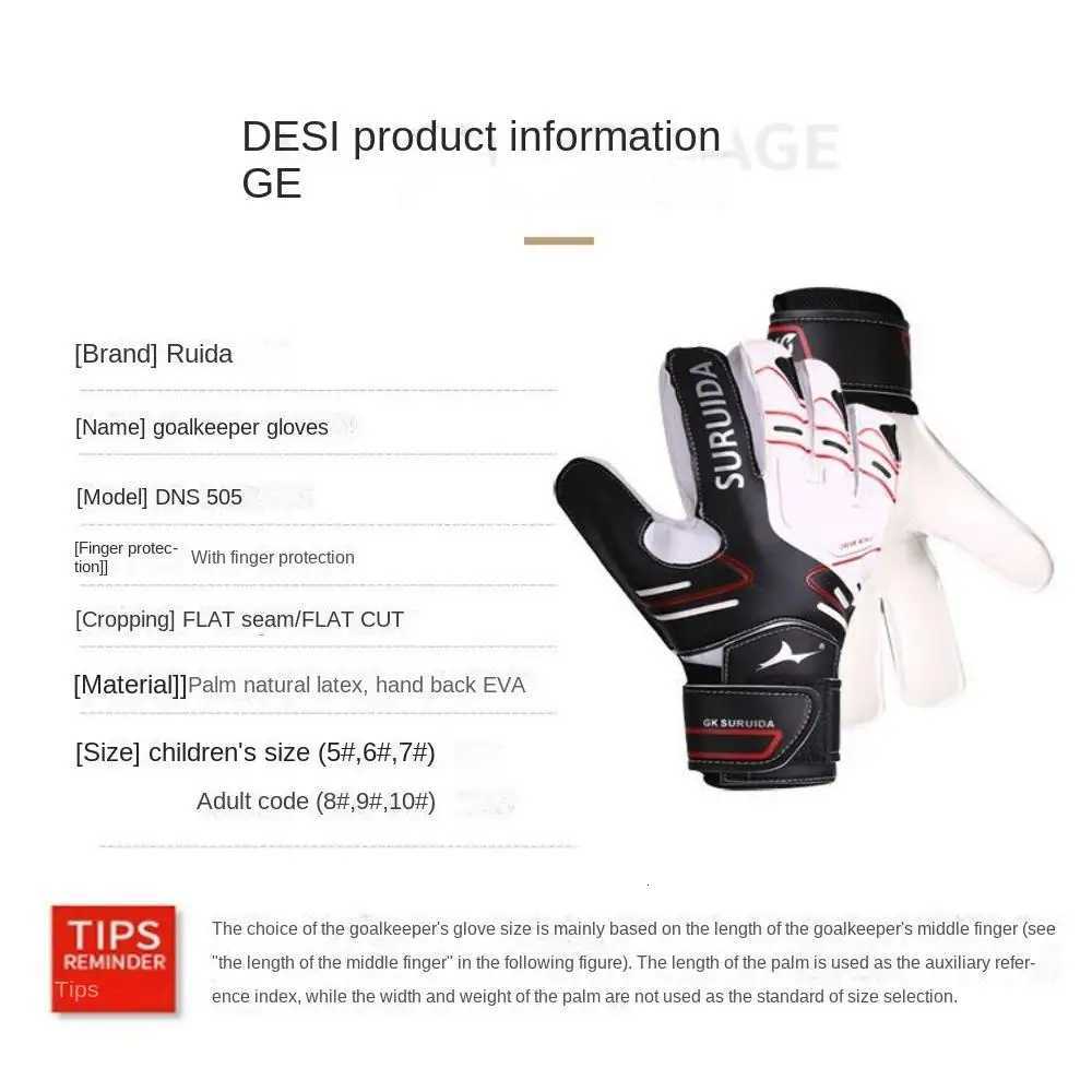 1 Pair Size 5-10 Goalkeeper Gloves Anti Slip Latex Football Goalie Gloves Breathable Professional Game Goalkeeper Gloves SoccerW251112