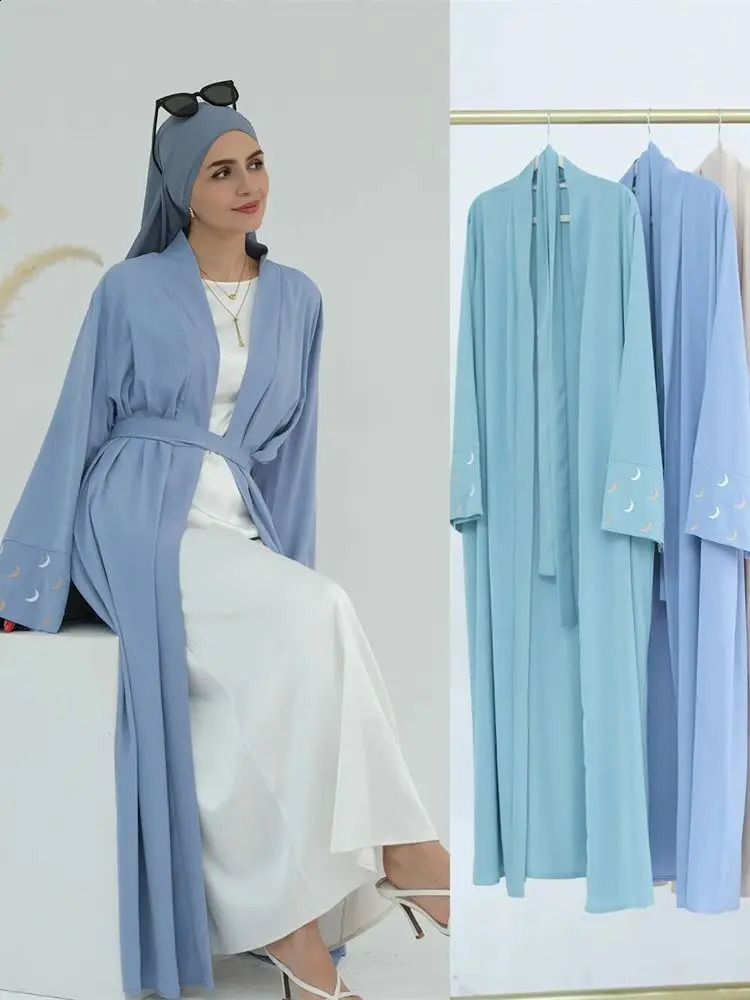 Ramadan Moon ed Abaya Kimono Damen Dubai y Islamic Muslim Kaftan Modest Dress Ka Caftan Abayas Women 250411