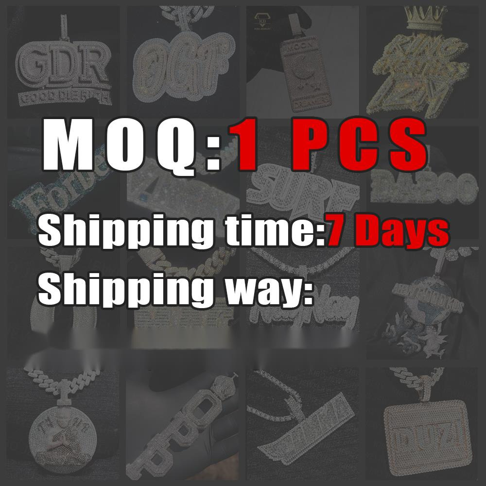 Rapper Charm Shiny Custom High Quality Iced Out Name Real LAB Grown Moissanite Diamond Iced Out Initial Letter Custom Pendant