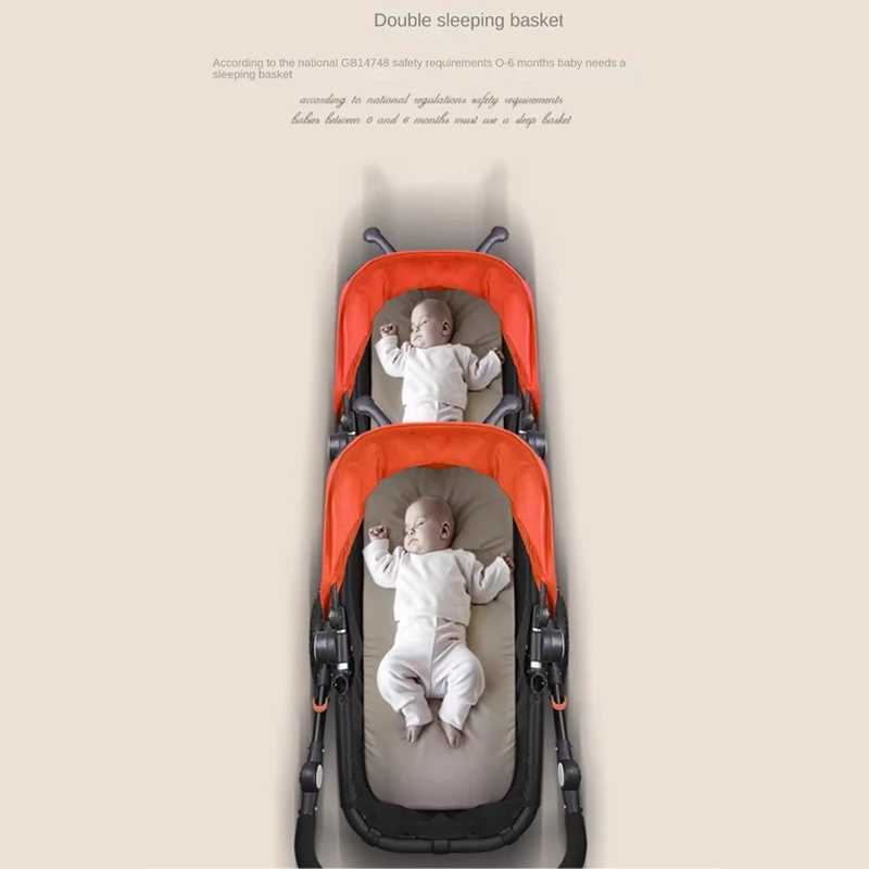 Twins baby strollers can sit down and lie down for a second child before and after lightweight folding W250411