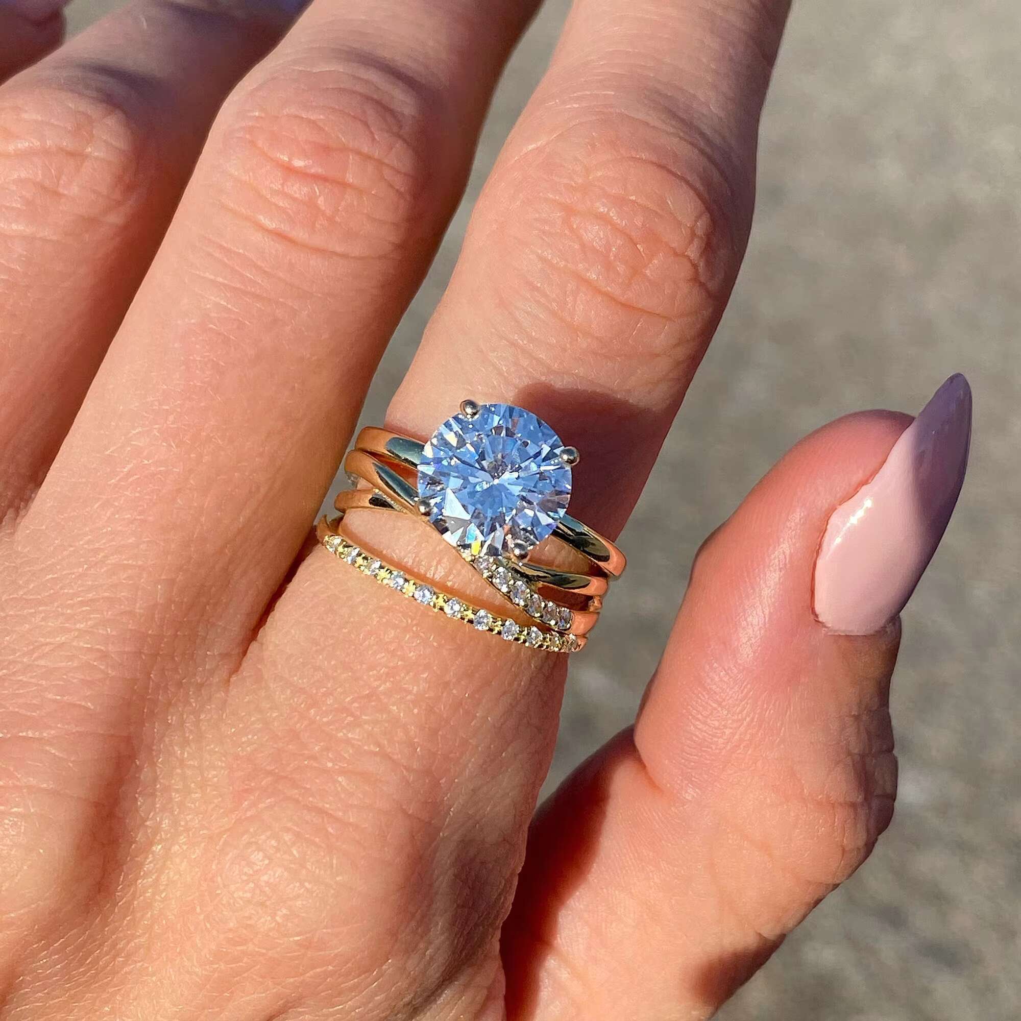 925 Sterling Silver Round Brilliant Cut Solitaire Diamond Ring Women Custom 3ct 5ct Moissanite Wedding Ring
