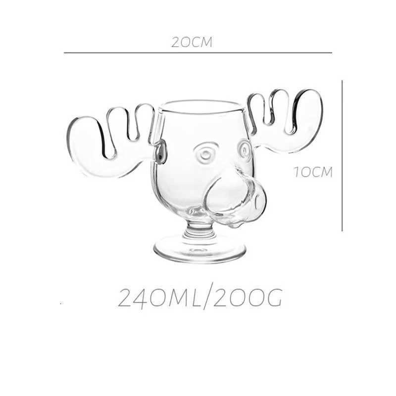 Christmas FOME Christmas Elk Wine Glass Cup Transparent Cocktail Juice Cup Reindeer Glass Mug Party Beer Whiskey Glasses Shot Cups Y251112