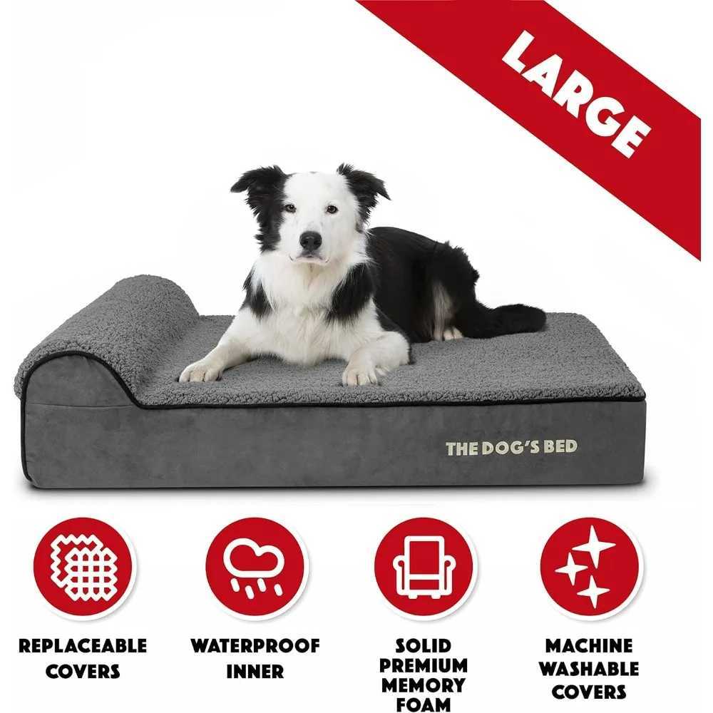 Dog bed orthodontics Dog bed big gray plush 40x25 memory foam relieve arthritis hip and elbow dysplasia pain X250412