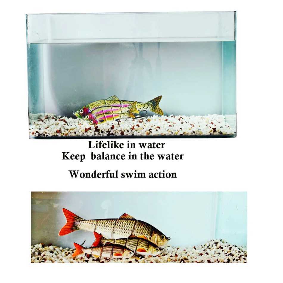 Abziyat Fishing Lures 4section Hard Tail Minnow Lure Swimbait Crankbait Fishing Tool Hunting Ice Fishing Bait Lifelike Fish Z250411