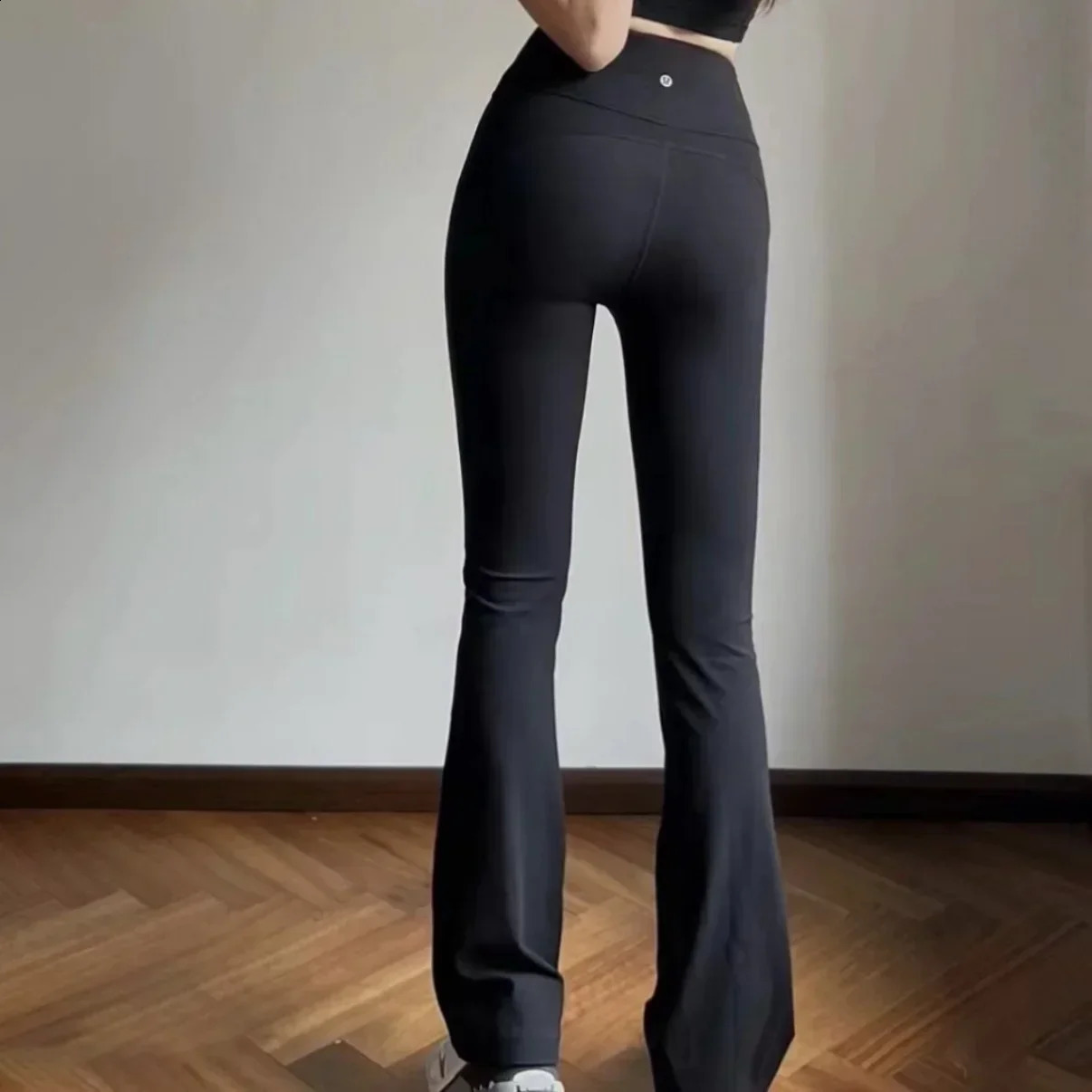 Womens Flare Pants ultra-thin high waisted solid sexy shark Flare Pants fashionable casual streetwear elastic buttocks lift tight legs 250408