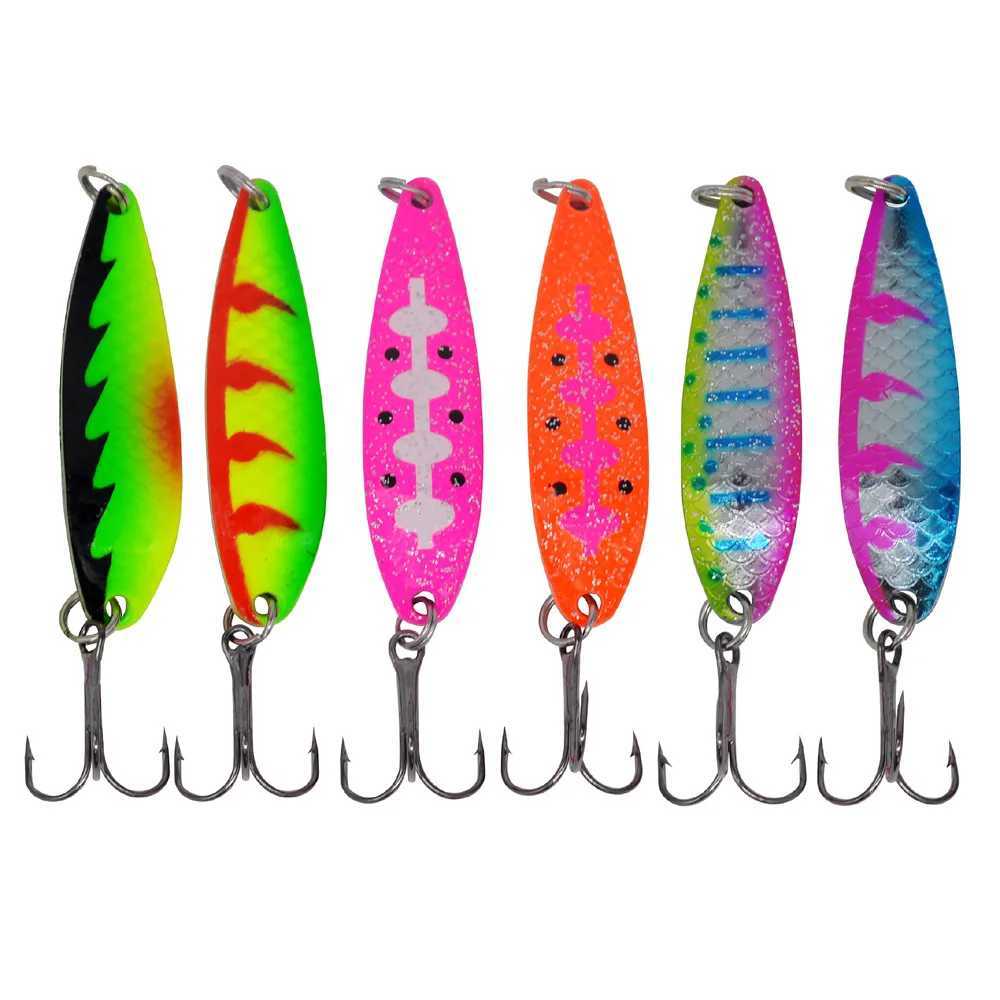 Fishing Lure Nice Color Spoons Curve Surface Rotation Sequins 10g 5.1cm Artificial Metal Lures Hard Bait Lot 2 Pieces SALE Z250411
