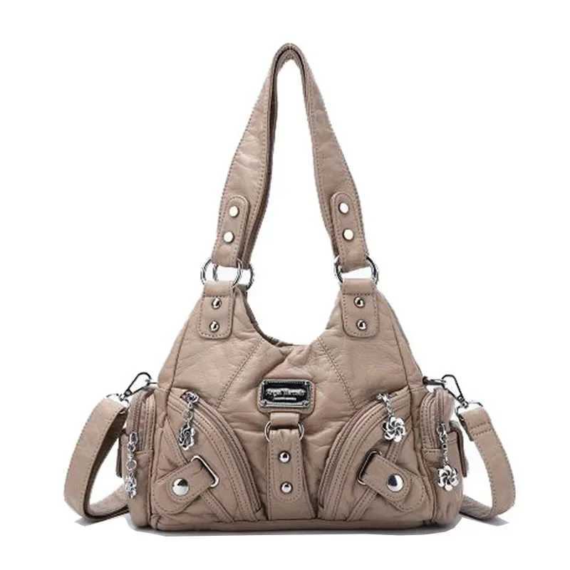 Angelkiss Women Handbags Rose Soft Tote Bag Small Top-handle Purse Fashion Satchel Multi-Pockets Shoulder Bag Hobos Phone PackW251111