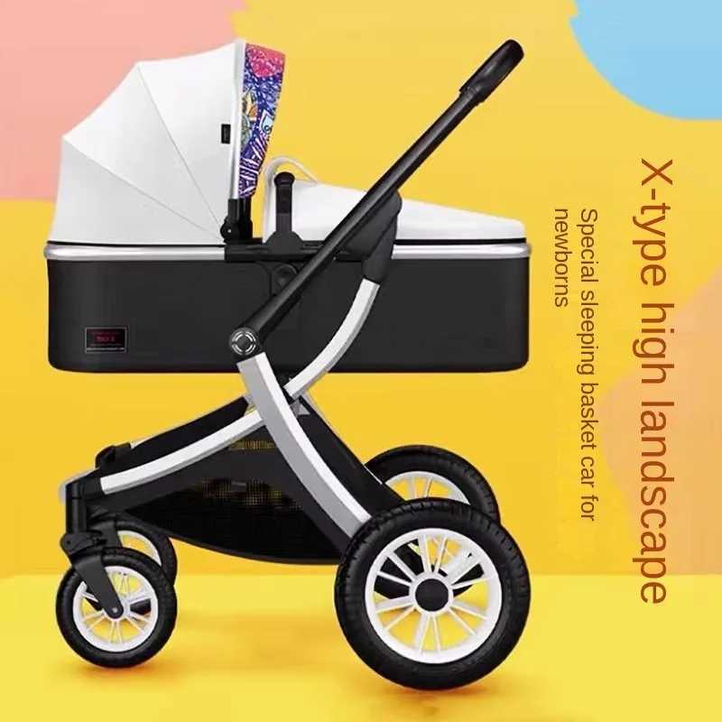 3-in-1 luxury landscape baby stroller with car seats and bi-directional shock-absorbing light folding baby stroller W250411