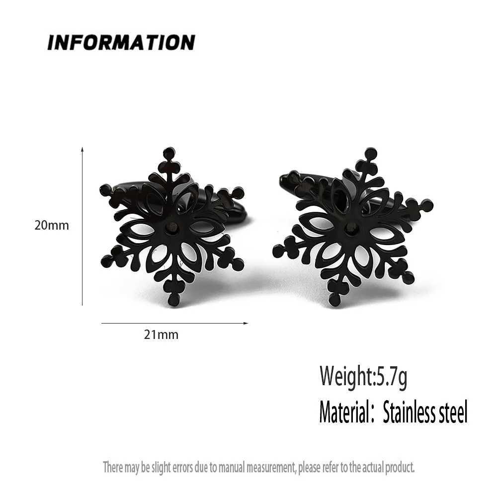 2 Snowflake cufflinks mens French shirt fashion cufflinks mens jewelry designer band Christmas giftT250412
