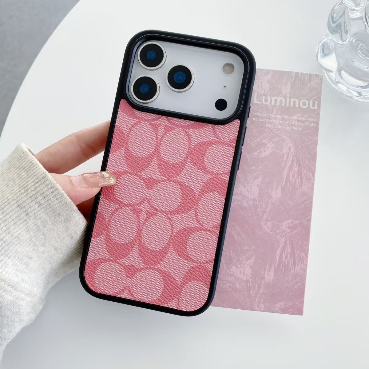 Designer 17 Pro Max Golden Badge Luxury Case with for iPhone 16 ProMax Apple 15 14 13 12 11 Plus Cell Phone Cases Leather Mobile Cover 2026 01