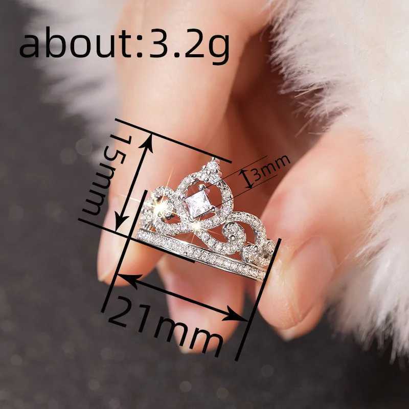 925 sterling silver luxury womens crown ring bright zirconia finger accessories exquisite recommended finger jewelryXJ250412