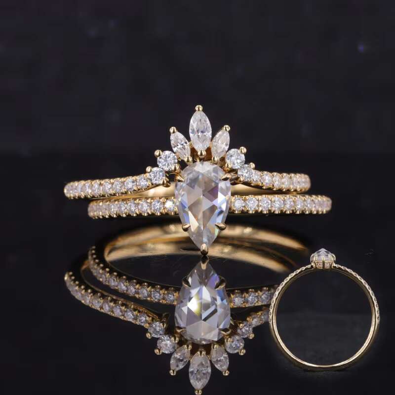 Moissanite Finger Rings Set Women Jewelry S925 Silver D White Color Moissanite Western Wedding Ring Sets for Women