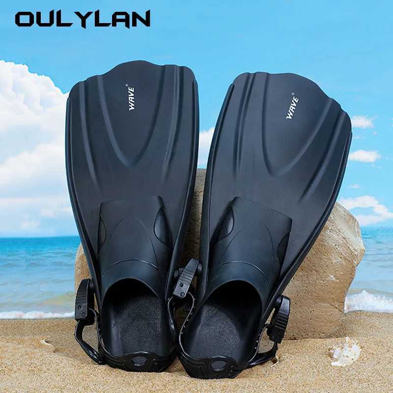 Oulilan Adjustable Short Leg Adult Inflatable Foot Swimming Collar Fins Beginner Water Sports Equipment Portable Diving CollarY250412