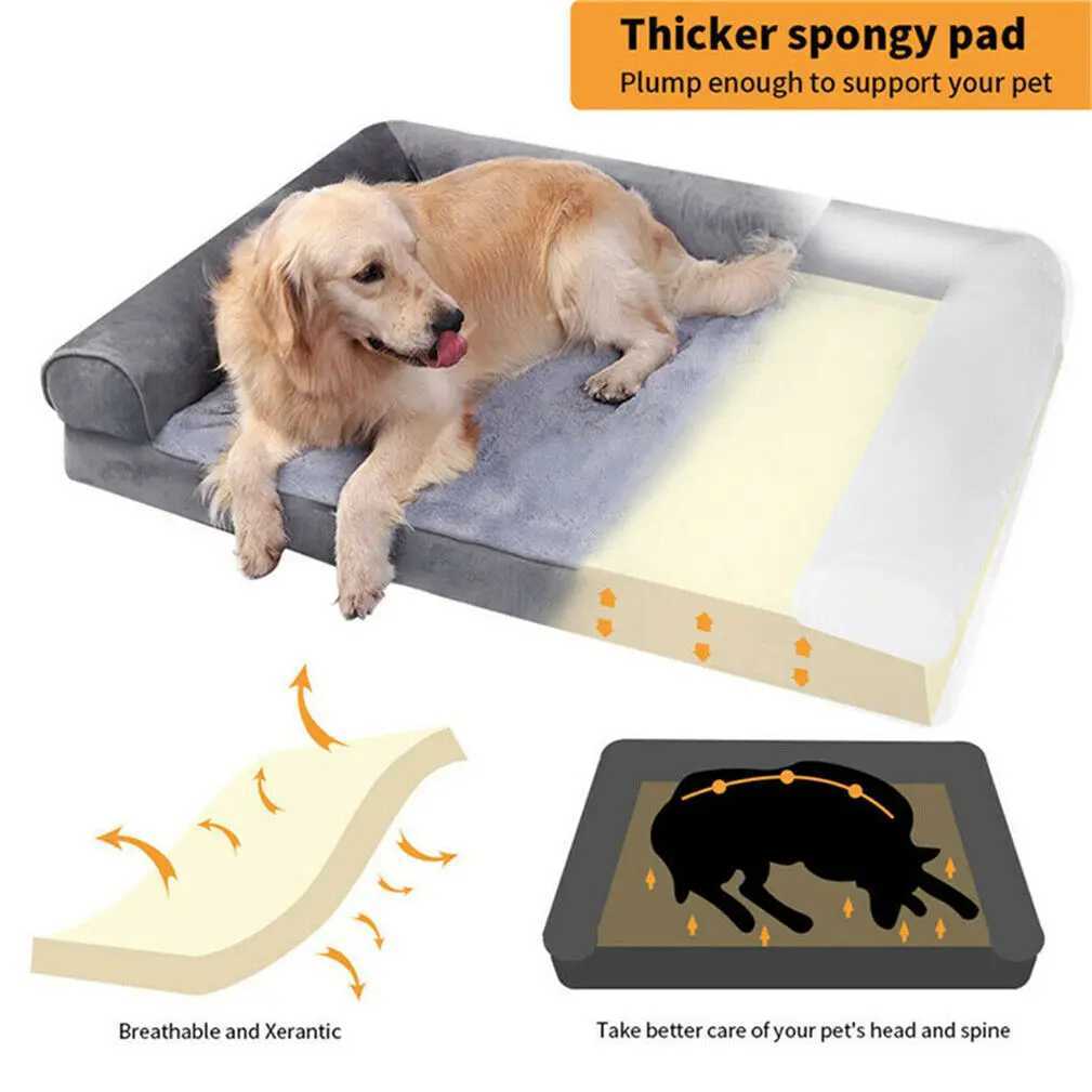 Dog bed super large orthopedic pet cushion sofa sleep mattress with removable washable cover soft sponge foam X250412