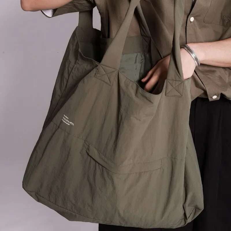 GAINNY Large Capacity Japanese Nylon Tote Women Waterproof Haruku Big Shoulder Bag Handbag For Commuting Work Shopping