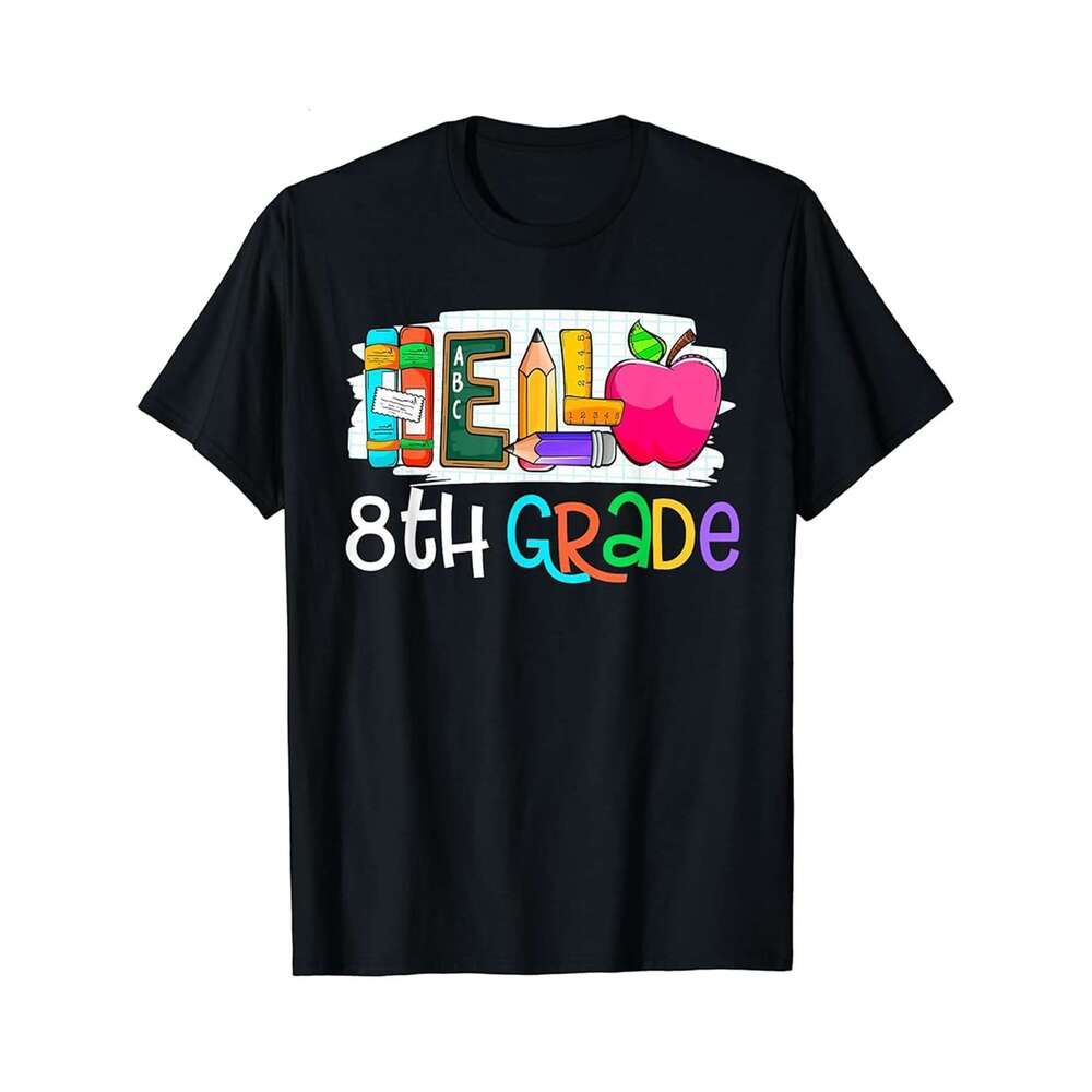Designer T shirt Hello 1st grade teacher team first grade squad girls boys - 220g T shits