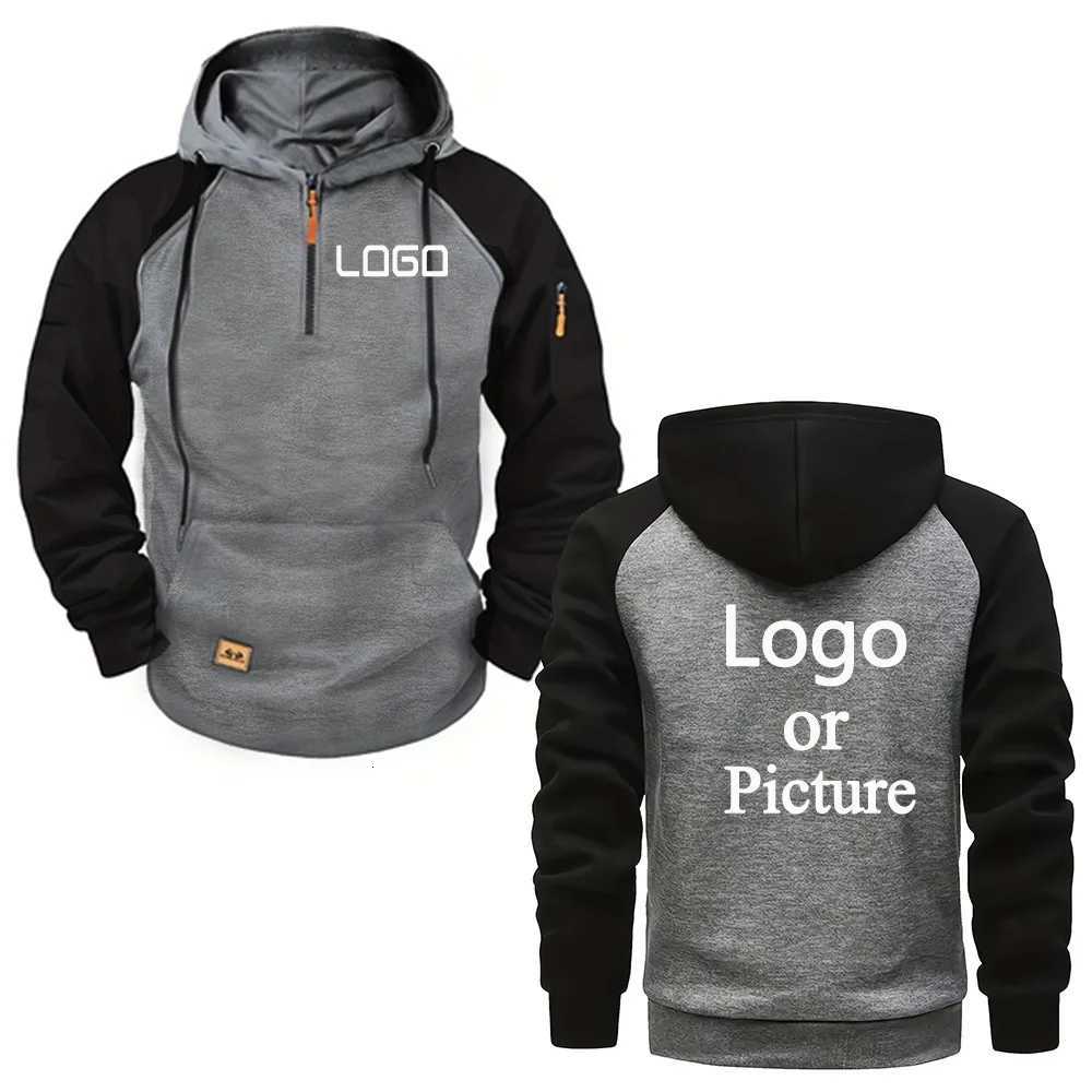 POD customization Custom printed hoodie color-blocked casual stylish warm hooded sweatshirt unisex personalized street style hoodieT251112