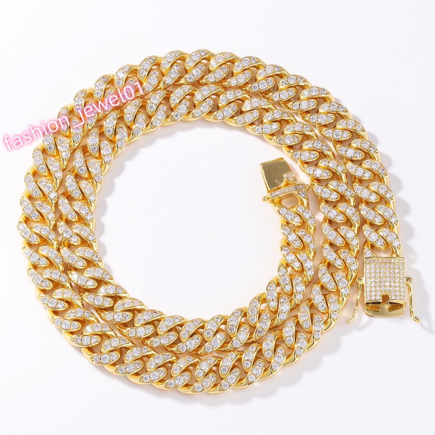 Handmade Insert Single Row 10mm Wide Real S925 Cuban Chain With VVS Moissanite