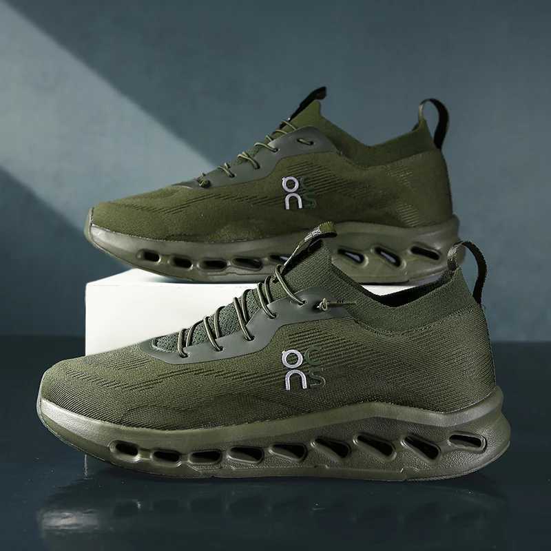 Cfortable breathable and shock-absorbing running shoes with mesh elastic knit thin outdoor sports shoes Z250411