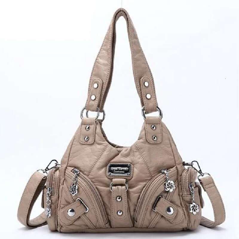 Angelkiss Women Handbags Soft Small Top-Handle Purse Fashion Satchel Multi-Pockets Shoulder Hobos Phone Pack Tote Bag