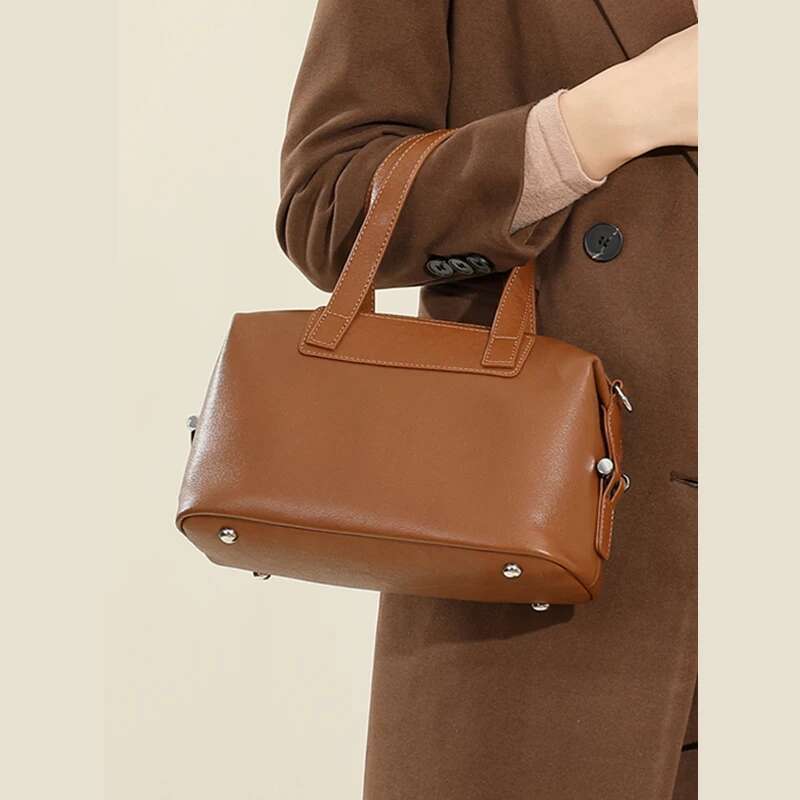 Designer Bag Toptrends Cowhide Genuine Leather Pillow Shoulder Bags For Women New 2025 Designer Crossbody Satchel Tote Ladies Handbags