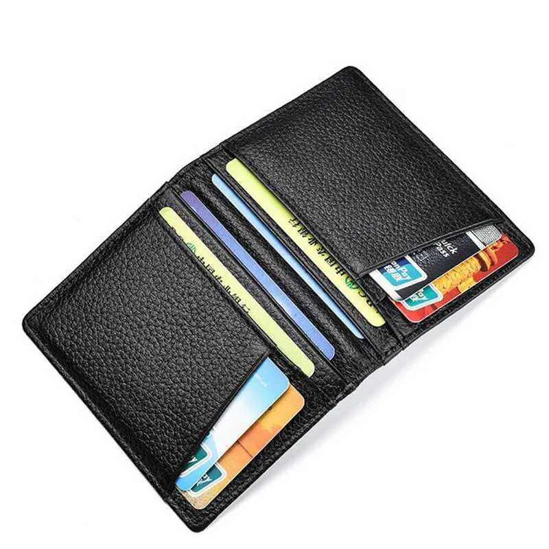 Ultra thin soft wallet 100% genuine leather mini card wallet wallet card holder mens wallet thin mini ID box Z250411