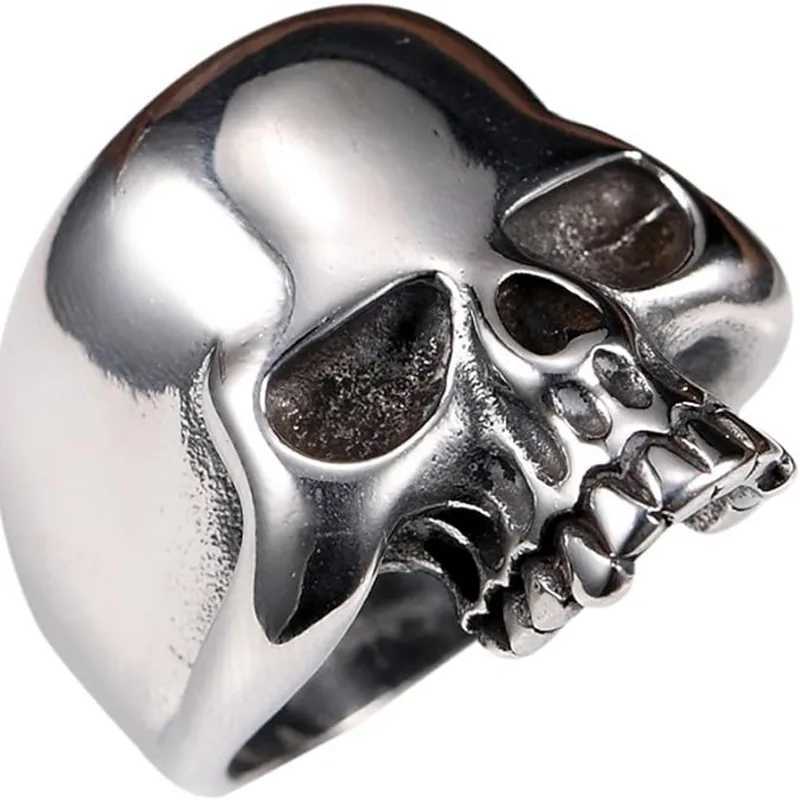 Stainless steel mens cool skull solid ring punk new alloy metalXJ250412