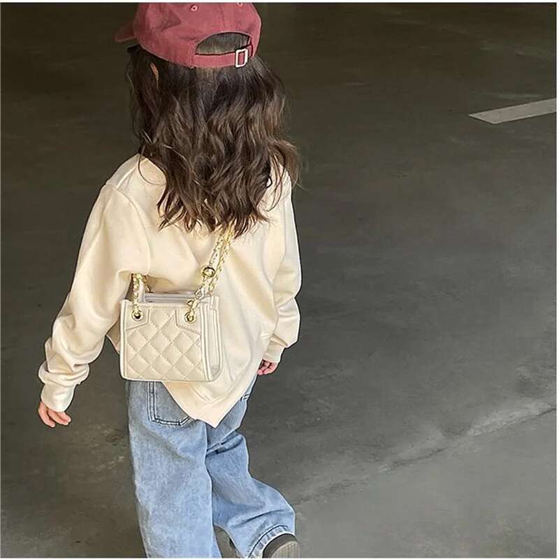 Girl Crossbody Bag fashion dia checkered small square mini zero wallet chain push girl bag