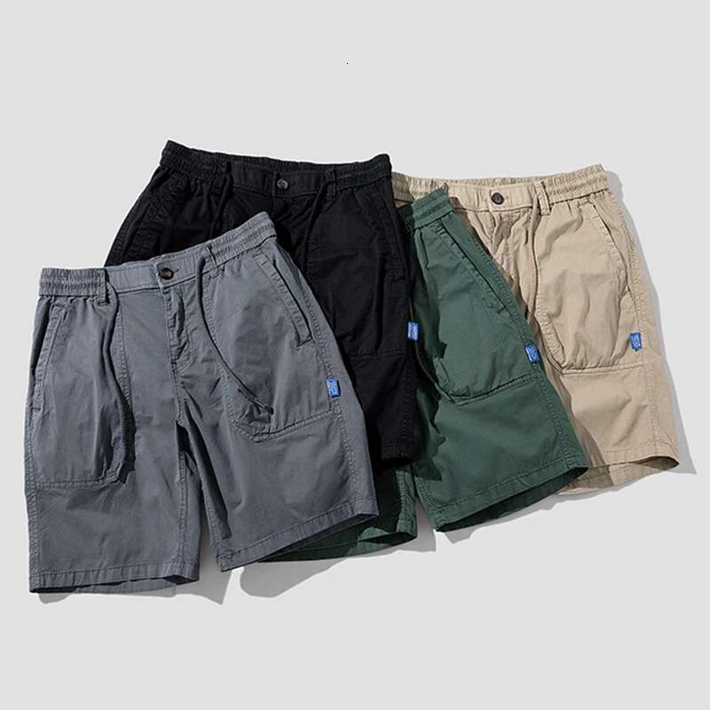 Summer New Cotton Cargo Men Solid Casual Tactical Jogger Pants Men's Outwear Breathable Bermuda Shorts Male