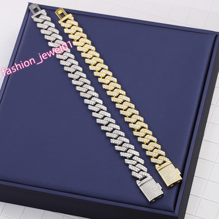 RTS VVS Diamond Chain 15mm Iced Out Moissanite Diamond Chain S925 Sterling Silver Cuban Link Chain for Men Jewelry