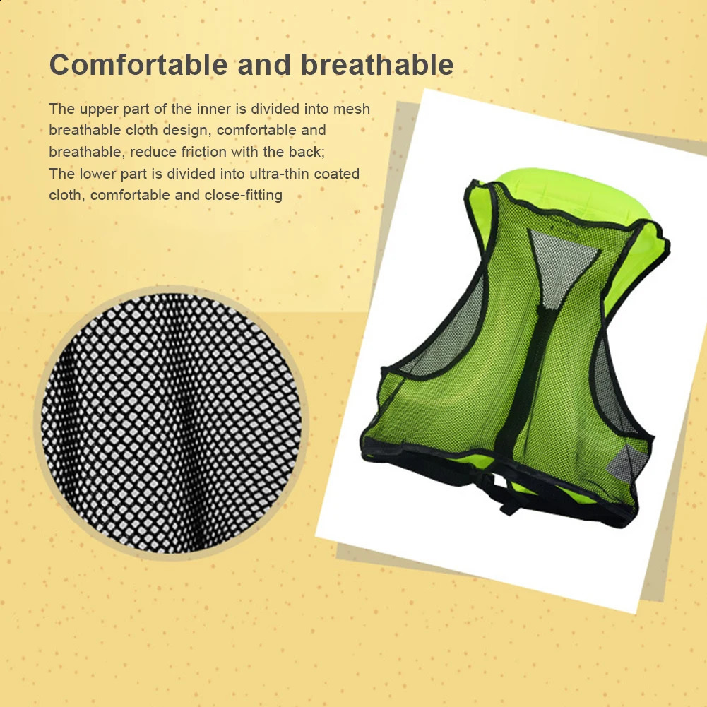Inflatable Snorkeling Vest Breathable Swimming Life Vest Water Sports Safety Vest for Snorkeling Swimming Kayaking Boating 250411