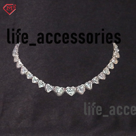 5mm Popular Tennis Chain 925 Sterling Silver Perfect Heart Cut Vvs Moissanite Tennis Chain for Women