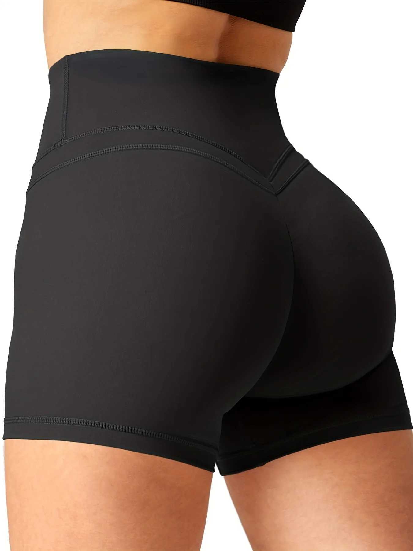 Womens sports shorts high waisted running Scrunch gym yoga cycling shorts womens sportswear Y250412