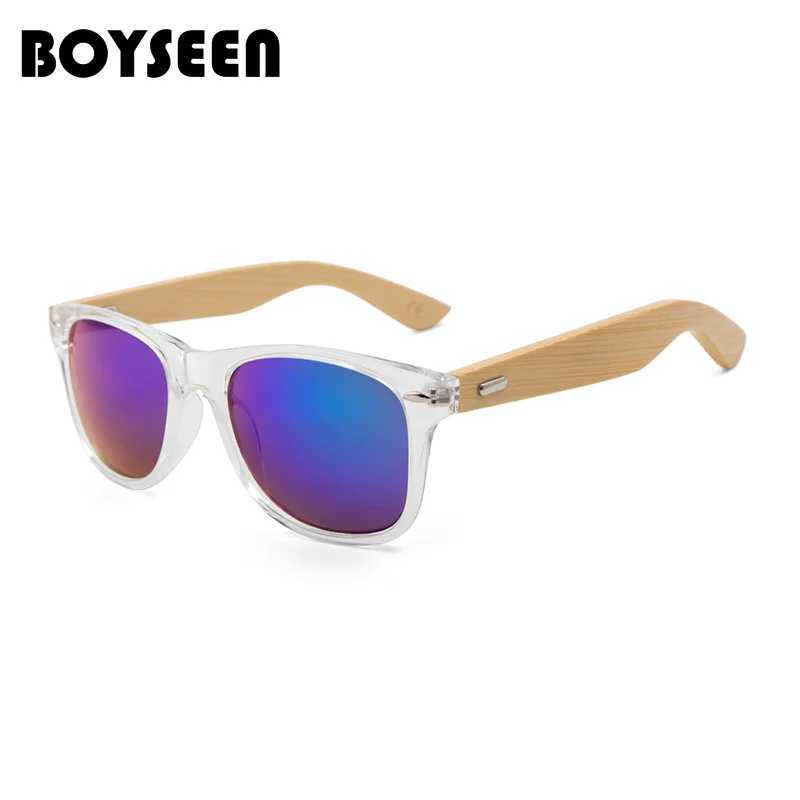 BOYSEEN Bamboo Temples Sunglasses Men Classic Wood Color Bamboo Sunglasses Women UV400 Protection Eyewear Z250411