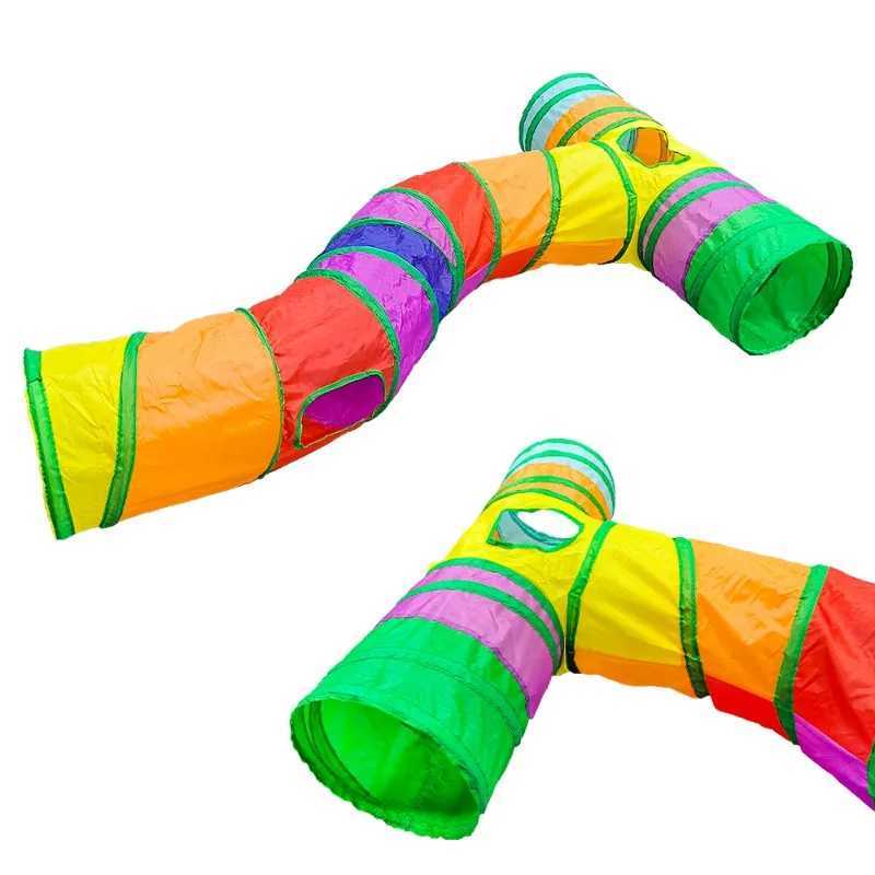 New Creative S Way T Way Cat Play Tunnel Folding Indoor Pet Interaction Tunnel Kitten Exercise Supplies Y250412