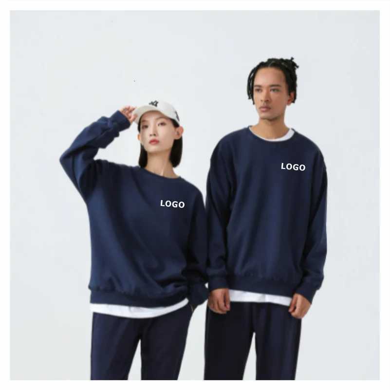 POD customization 100 Cotton For Warmth Customized Letter Picture Loose Solid Color Fit Round Neck Men Women Fashionable Couple SweatshirtT251112