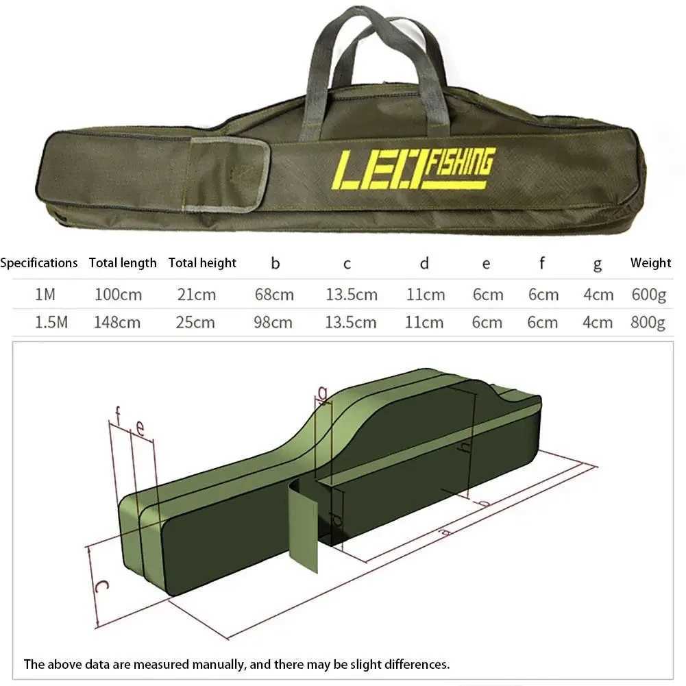 Collapsible Fishing Rod Bags Double Layer Large Capacity 420D Oxford Cloth Sea Fishing Tackle Foldable Package 1m 1.5m Z250411