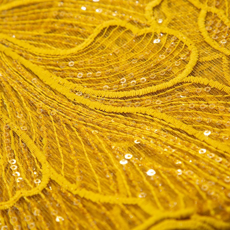 African Milk Silk Mesh Lace with Sequins 2025 French Net Lace Fabric Sewing Embroidered Lace Tulle Nigerian Women Wedding Dress 250407