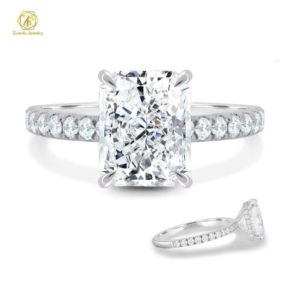 Trendy Solitaire Ring Rhodium Plated 1ct Moissanite Ring S925 Wedding Ring for Women