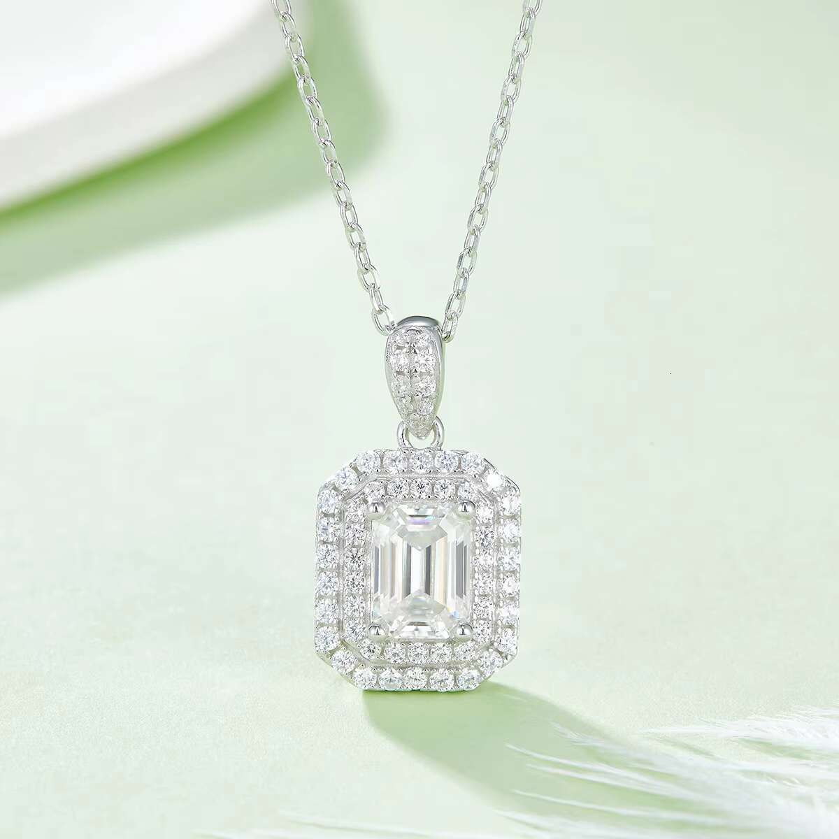 925 Silver Moissanite Pendant Ring for Woman