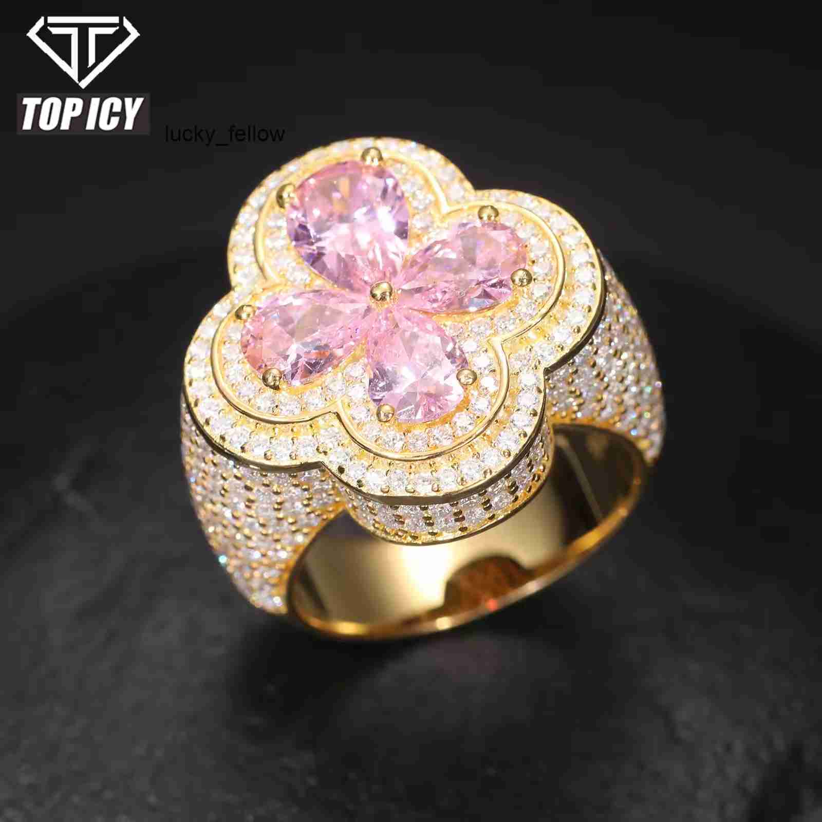 Exquisite Sterling Silver Four Leaf Moissanite Ring - Sparkling Gemstone Fine Jewelry