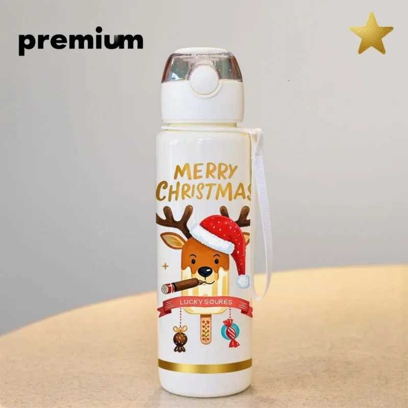 Christmas 3D Printed Christmas Water Bottle with Cute Santa Reindeer Design 700ML Cartoon Cute High Appearance Plastic Water Cup PVC-Free Y251112