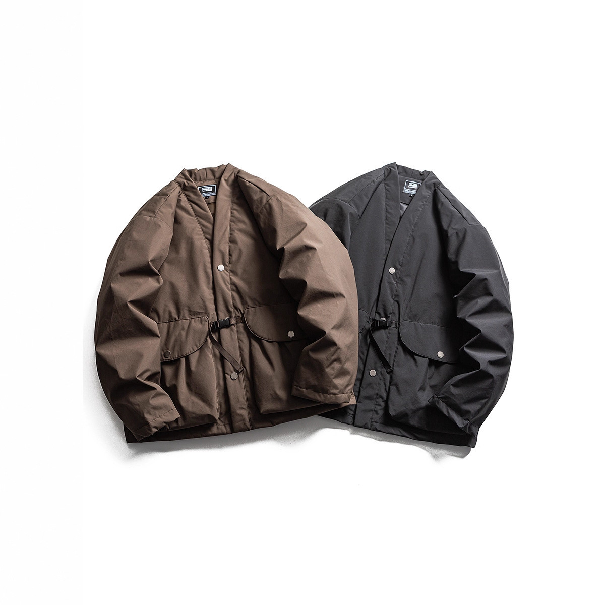 Winter mens Japanese streetwear City loose casual thick padded cotton kimono Parkas freight jacket warm coat jacket 241104