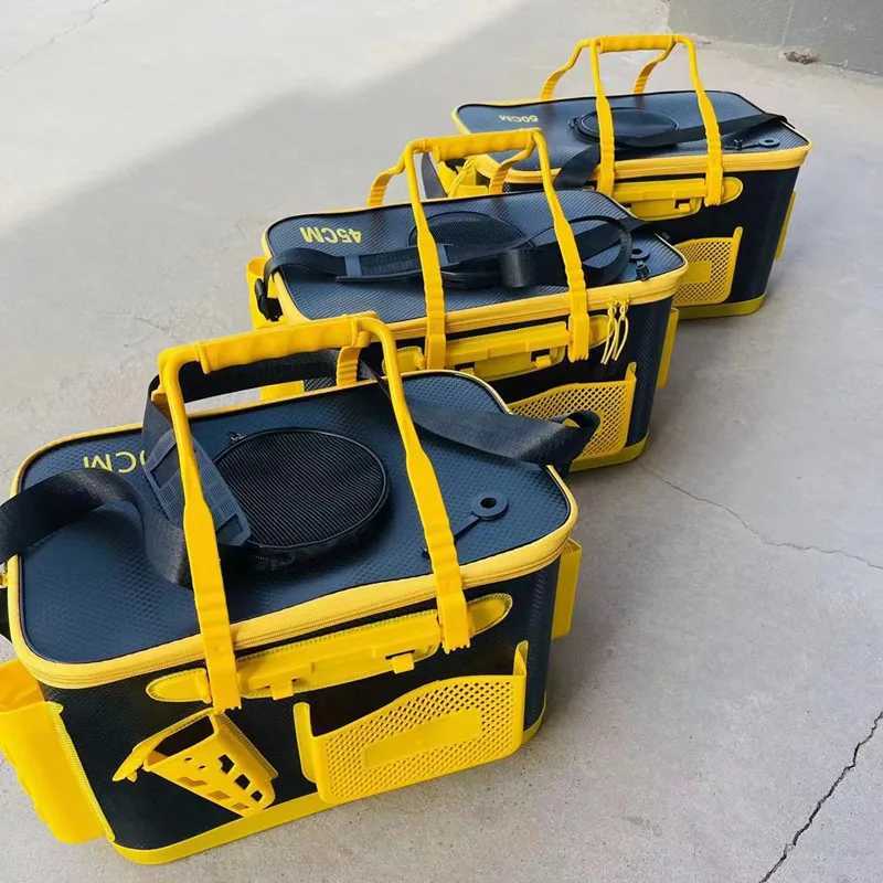 Fishing Rod Can Be Inserted Fishing Tackle Box EVA Fishing Bucket Large Capacity Portable Live Fish Sea Fishing Box Y631 Z250411