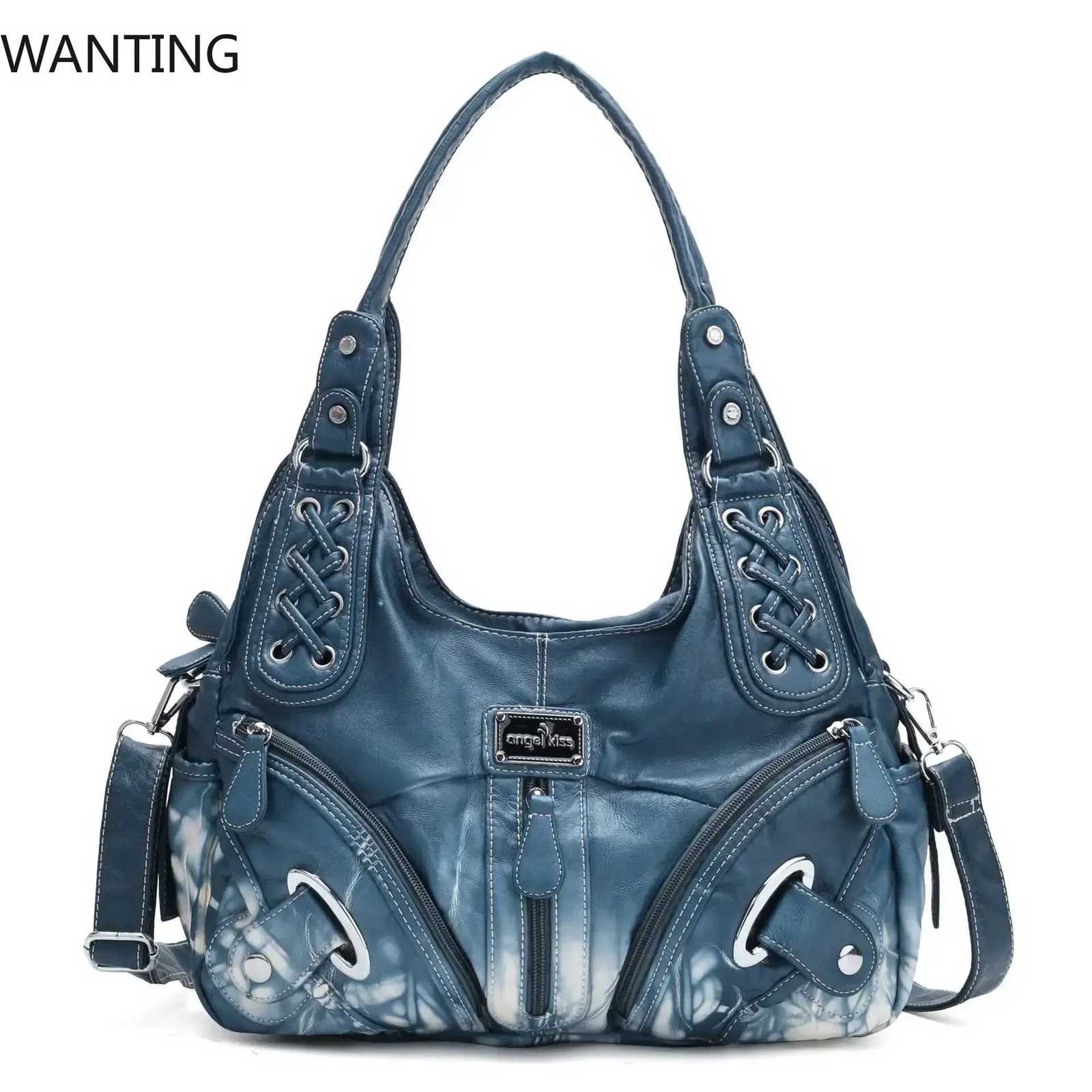 Angelkiss Women Handbags Shoulder Bag Top-handle Handbag Fashion Vintage Dumpling Pack Shoulder Bag Tote Bag Hobos Large PurseW251111