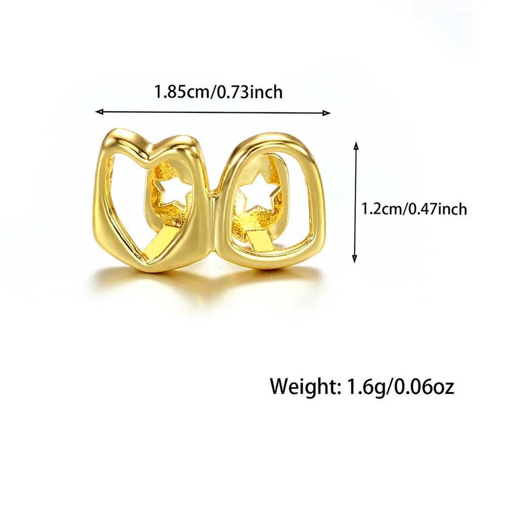 1 piece of single hip-hop star heart-shaped tooth pattern Grilz detachable teeth grill teeth punk tooth cap W250412