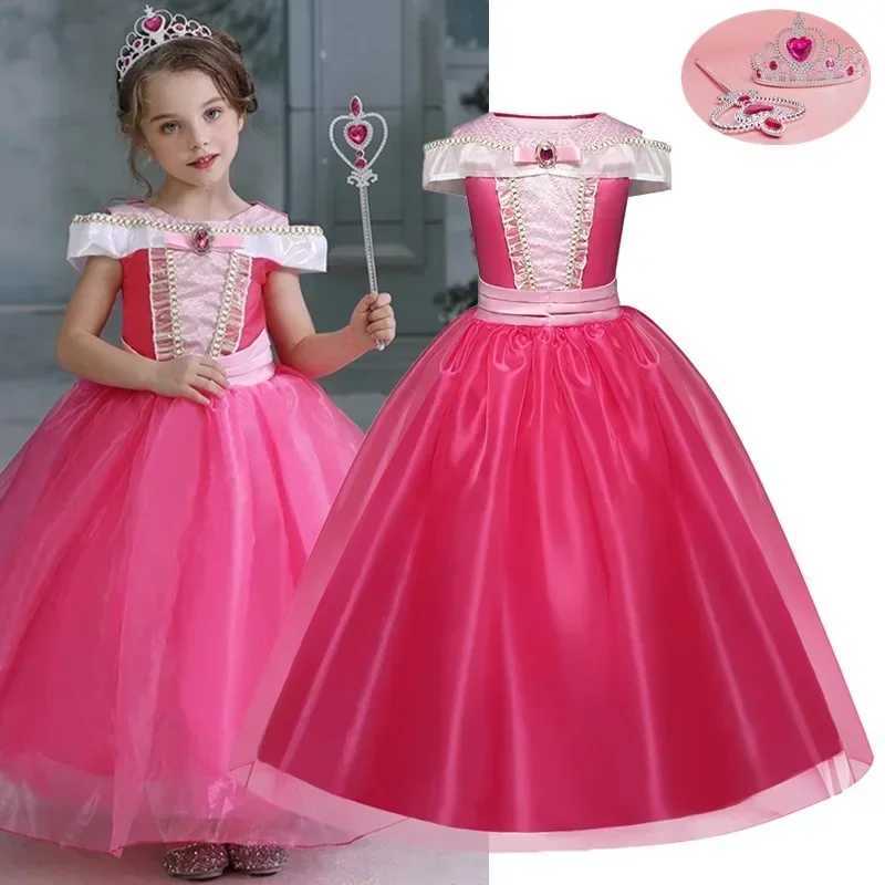 Disney Girl Sleeping Beauty Aurora cosplay costume pink birthday carnival party costume childrens Christmas costumeXJ250411